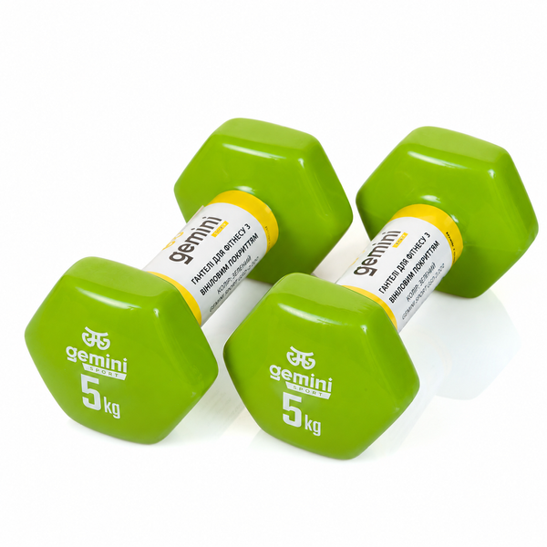 Гантели для фитнеса Gemini Sport с виниловым покрытием 2&times;5 кг GSD-5.0GR GSD-5.0GR фото