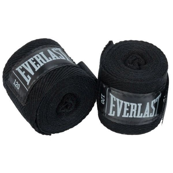 Бинти боксерські Everlast CORE HANDWRAPS 120X2 Чорний універсальні 120 дюймів (304,8 см) (Оригінал) P00003243 P00003243 фото
