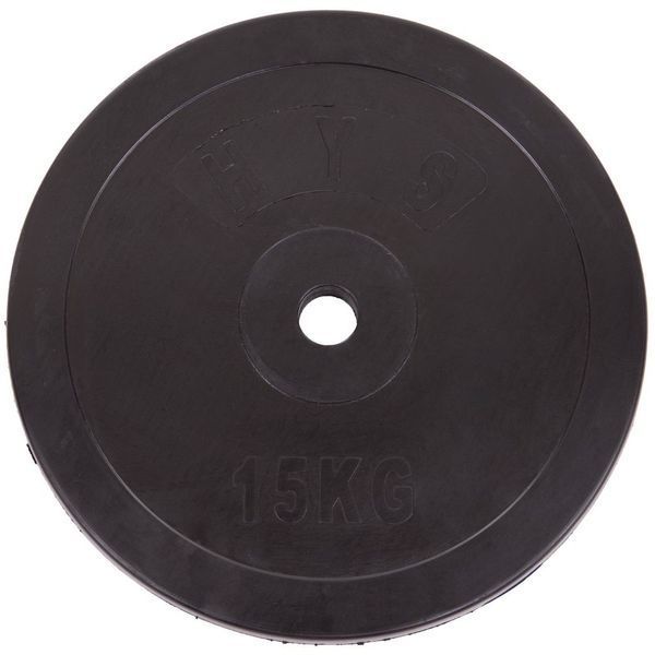 Диски для штанги обгумовані GA-1446-15 30мм 15кг чорний GA-1446-15K фото