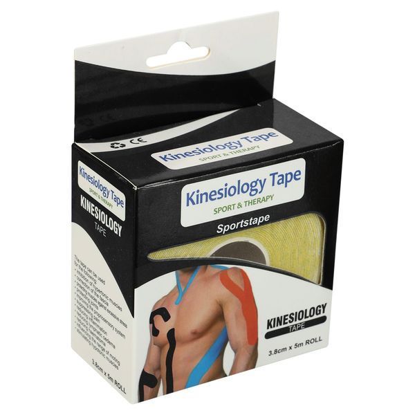 Кінезіо тейп для обличчя та тіла (Kinesiology tape) розмір 5смх5м кольору в асортименті BC-1091-3_8 Жовтий BC-1091-3_8 фото