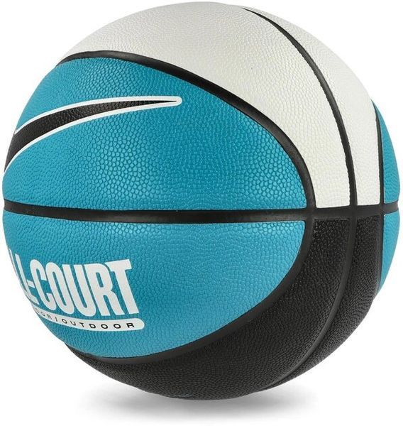 Мяч баскетбольный Nike Everyday All Court 8P Deflated размер 7 White/Teal Nebula/Black N.100.4369.110.07 (Оригинал) N.100.4369.110.07 фото