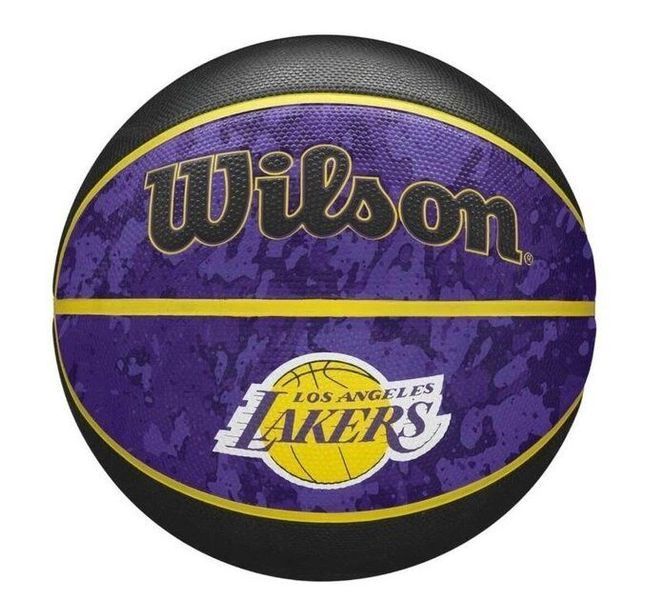 Мяч баскетбольный в подарочной коробке + насос Wilson NBA TEAM TIEDYE BSKT LA LAKERS size 7 WZ4007803XP (Оригинал) WZ4007803XP фото