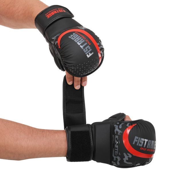 Перчатки-крабы спарринговые для MMA FISTRAGE черно-красные VL-6493 S VL-6493 фото
