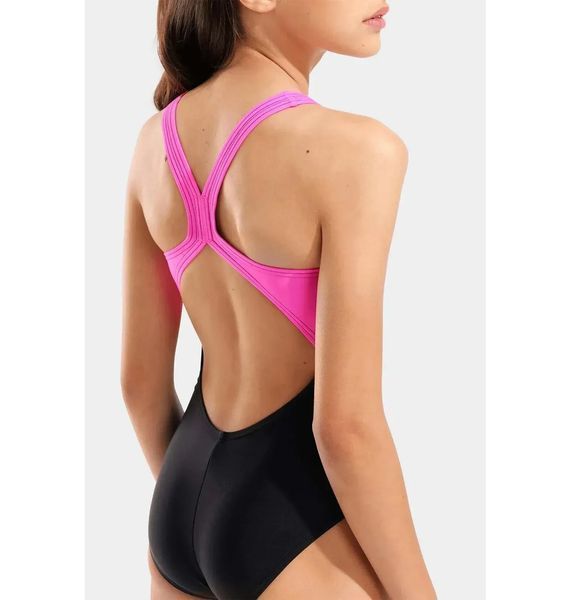 Купальник для плавання суцільний Arena LIT LOGO SWIMSUIT V BACK L дитячий (Оригінал) 010690-590 164 см 010690-590 фото