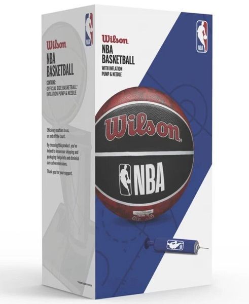 М'яч баскетбольний в подарунковій коробці + насос Wilson NBA TEAM TRIBUTE BSKT CHI BULLS S розмір 7 WZ4021501XP (Оригінал) WZ4021501XP фото