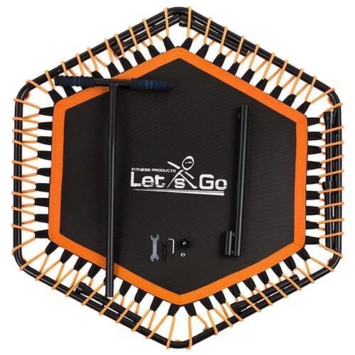 Батут для фитнесса с ручкой Let'sGo 127см черный-оранжевый LG-71550 фото