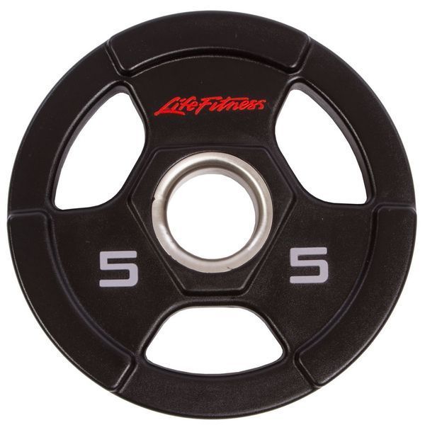Диски для штанги поліуретанові LIFE FITNESS GC-80154-5 51мм 5кг чорний GC-80154-5 фото