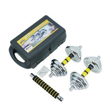 Гантели разборные Gemini Sport хромированные с грифом в чемодане GA-80054-20 2шт по 10кг GA-80054-20 фото