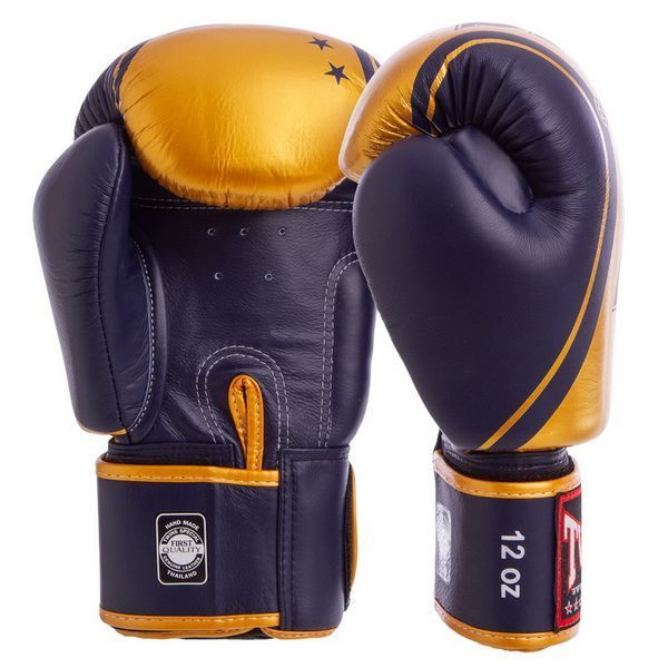 Рукавички боксерські шкіряні TWINS FBGVL3-TW4 16oz Чорний-золотий (Оригінал) FBGVL3-TW4-16BKG фото