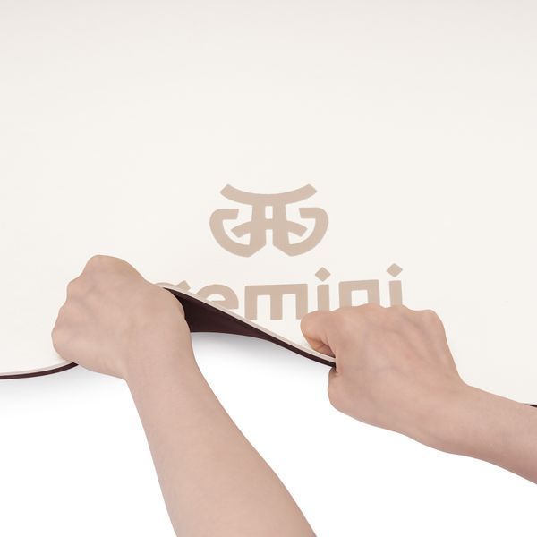 Коврик для фитнеса и йоги Gemini Sport TPE+TC 6 мм 183&times;61 см молочный / бордовый GE-60043 GE-60043 фото