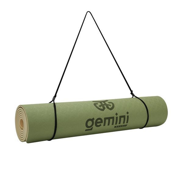 Коврик для фитнеса и йоги Gemini Sport TPE 6 мм оливковый / бежевый GE-60044 GE-60044 фото