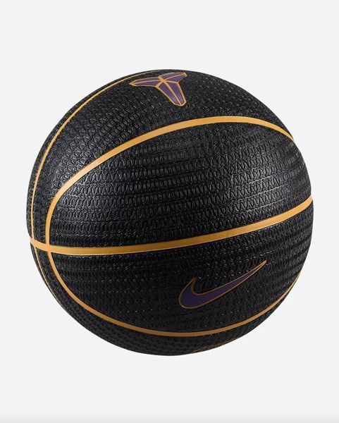 М'яч баскетбольний Nike PLAYGROUND 8P K BRYANT DEFLATED BLACK/UNIVERSITY GOLD/COURT PURP розмір 7 N.101.2519.014.07 (Оригінал) N.101.2519.014.07 фото