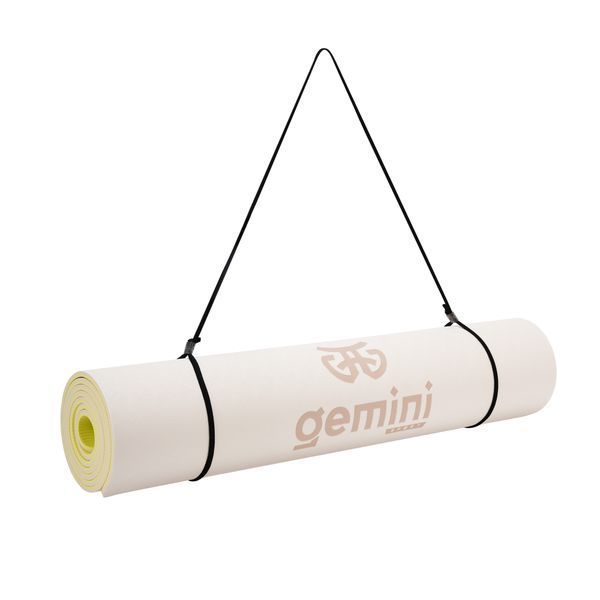 Коврик для фитнеса и йоги Gemini Sport TPE 6 мм молочный / жёлтый GE-60048 GE-60048 фото