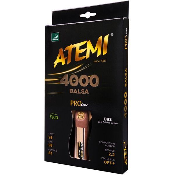 Ракетка для настільного тенісу ATEMI PRO 4000A Carbon (Оригінал) 10058A фото