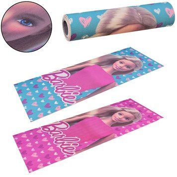 Килимок для йоги та фітнесу Barbie PVC BY0102 173см 61см 6мм Бірюзовий Барбі Бірюзовий BY0102 фото