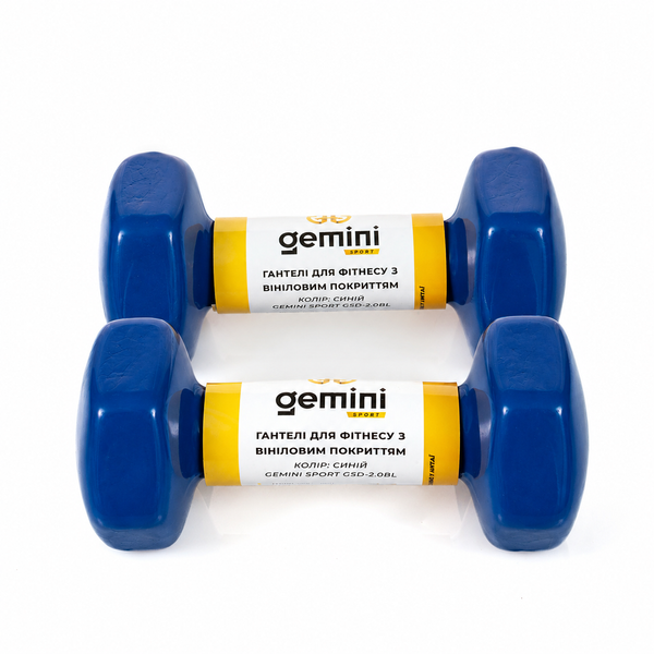 Гантели для фитнеса Gemini Sport с виниловым покрытием 2&times;4 кг GSD-4.0BL GSD-4.0BL фото
