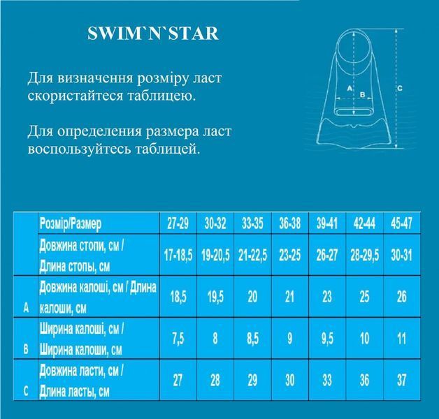 Ласты для плавания 45&ndash;47 размер бело-синие GF-2737-45-47BLW GF-2737-45-47BLW фото