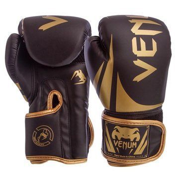 Рукавички боксерські Venum 12oz чорний із золотим GB-016-12-BGOLD фото