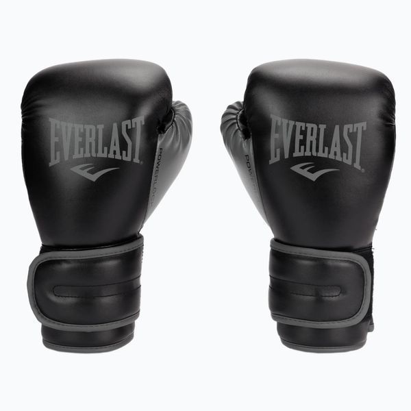 Боксерські рукавички Everlast POWERLOCK 2R TRAINING GLOVE 12oz Чорно-сірі (Оригінал) P00002284 P00002284 фото