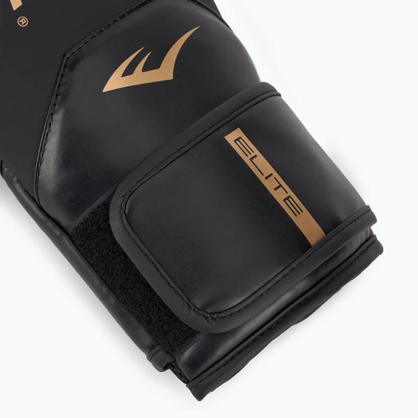 Перчатки боксерские Everlast ELITE 2 BOXING GLOVES Чёрно-золотой 14oz (Оригинал) P00003272 P00003272 фото
