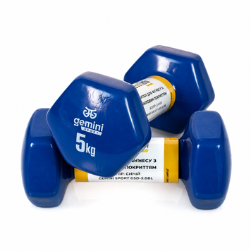 Гантели для фитнеса Gemini Sport с виниловым покрытием 2&times;5 кг GSD-5.0BL GSD-5.0BL фото
