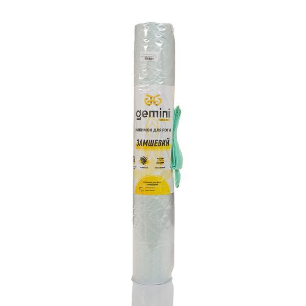 Килимок для йоги каучуковий замшевий Gemini Sport PSY-0890GR 183см 68см 4мм Бірюзовий PSY-0890GR фото