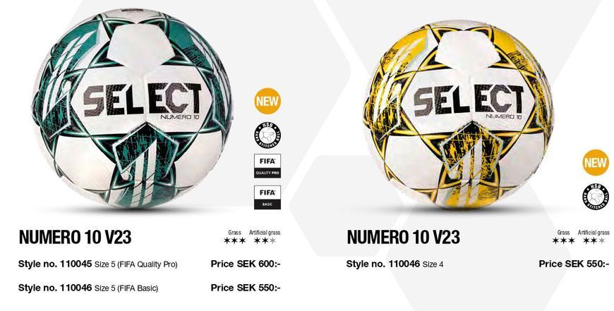 Мяч футбольный Select NUMERO 10 v23 бело-жёлтый №4 (Оригинал) 057405-345 057405-345 фото