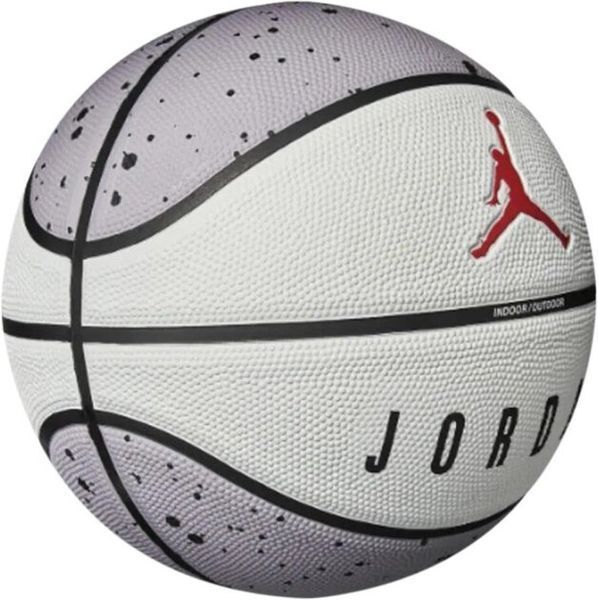 М'яч баскетбольний Nike JORDAN PLAYGROUND 2.0 8P DEFLATED CEMENT GREY/WHITE/BLACK/FIRE RED розмір 6 (Оригінал) J.100.8255.049.06 фото